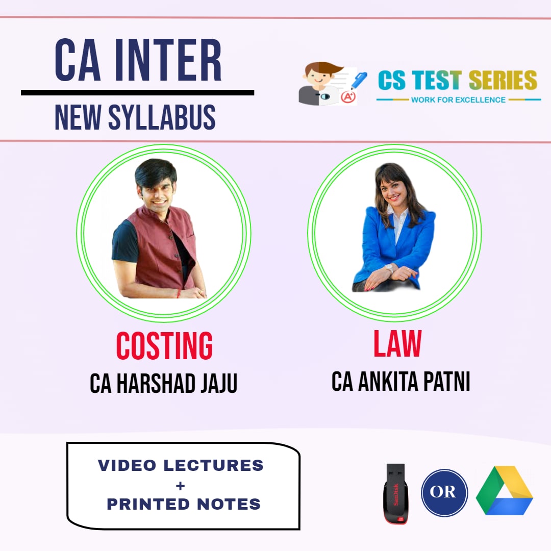 CA INTERMEDIATE COMBO INTERMEDIATE LAW AND COSTING COMBO Full Lectures By CA Harsahd Jaju   CA Ankita Mam